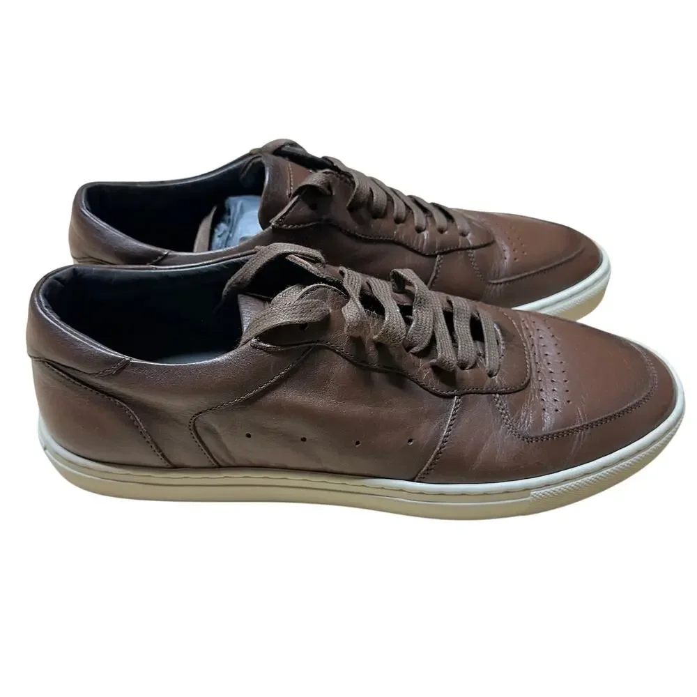 To Boot New York Barbera Brown Leather Sneaker Men's Size 9 New In Box